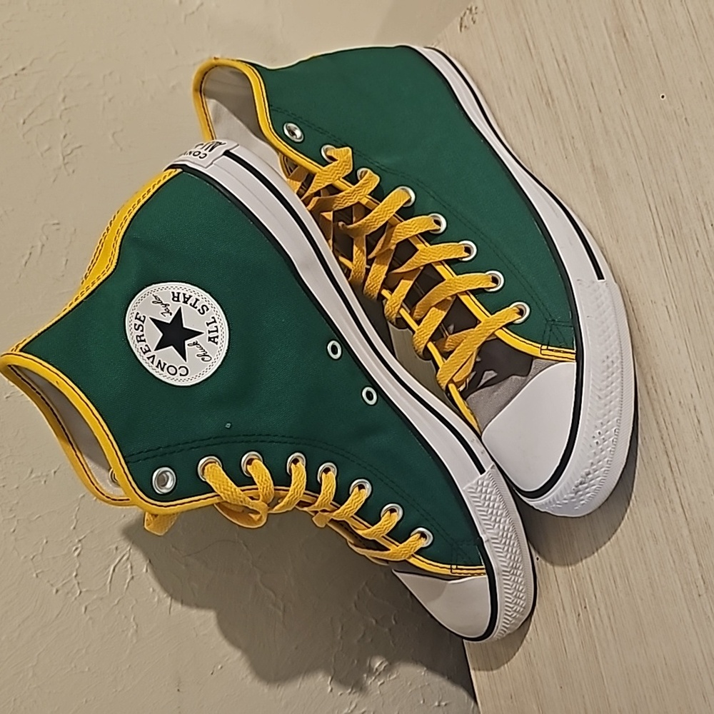 Custom Converse "You" Green and Gold Grey  Men's 9.5 women's 11.5